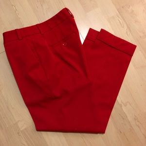 Express Red Editor Ankle Pants